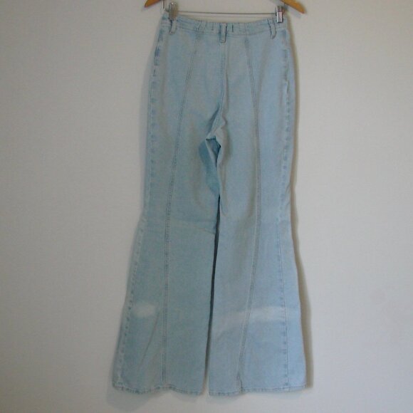 Free People We The Free Florence Flare Jeans Boho Hippie Wide Leg Light Wash 28 - Picture 11 of 15